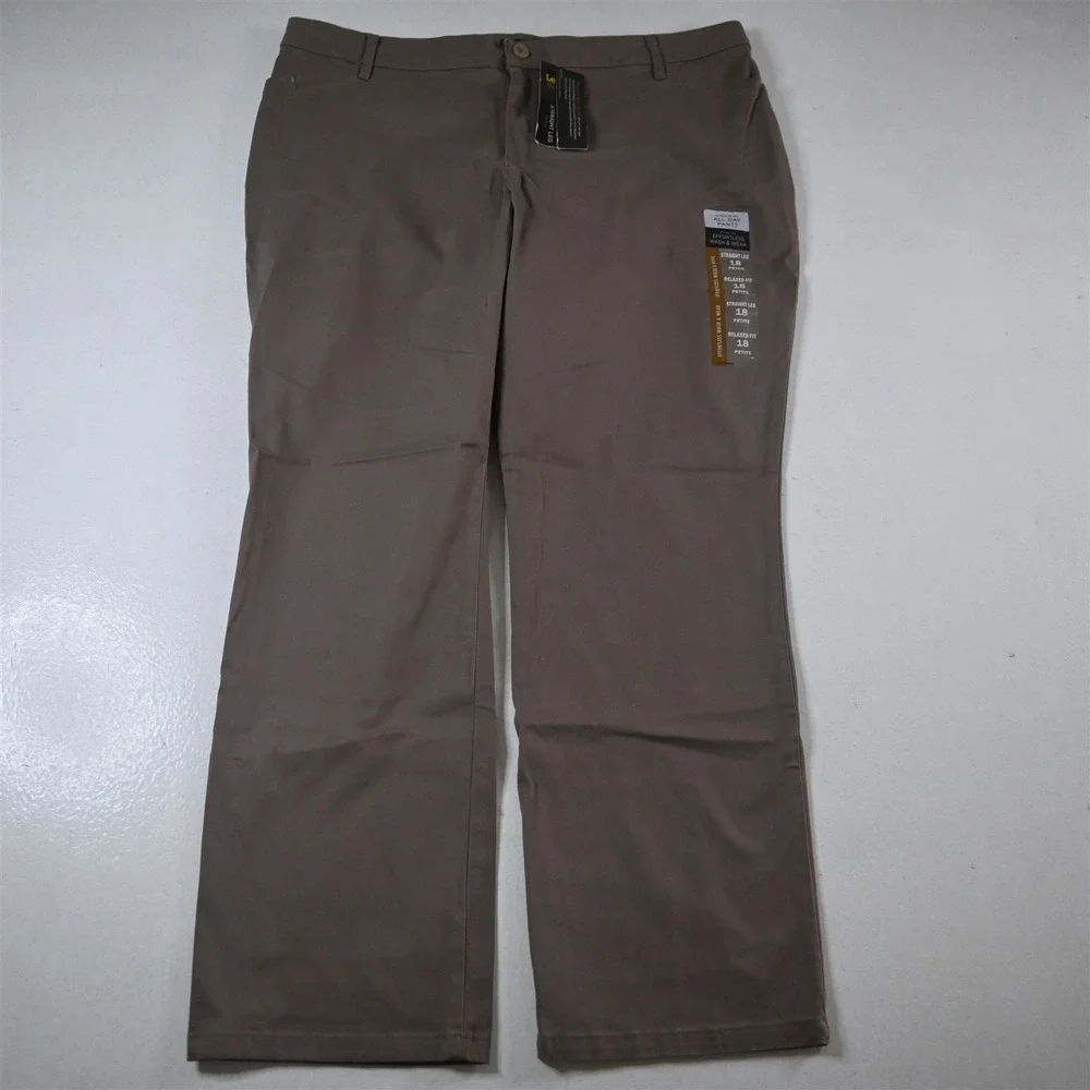 NEW‎ Lee 18P Beige Taupe Relaxed Fit Mid Rise Straight Womens Pants